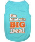 Load image into Gallery viewer, Parisian Pet 'I'm Kind of a Big Deal' Humorous Dog Shirt – Embroidered Graphic Pet T-Shirt for Dogs & Cats, Light Blue