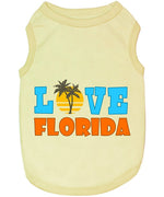 Parisian Pet 'Love Florida' Pet Apparel – Trendy Florida Pride Dog Shirt for Small Dogs & Cats, Yellow