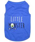 Load image into Gallery viewer, Parisian Pet 'Little Monster' Embroidered Dog & Cat Shirt - Funny Pet Apparel, Blue