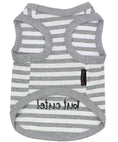 Load image into Gallery viewer, Parisian Pet 'Crabby But Cute Tee' Embroidered Dog Shirt - Trendy Pet Apparel for Dogs & Cats, Gray and White Stripes