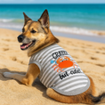 Load image into Gallery viewer, Parisian Pet 'Crabby But Cute Tee' Embroidered Dog Shirt - Trendy Pet Apparel for Dogs & Cats, Gray and White Stripes