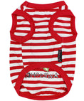 Load image into Gallery viewer, Parisian Pet 'Turtley Awesome' Dog Shirt – Fun Slogan Cotton Pet T-Shirt for Dogs & Cats, Red and White Stripes