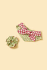 Picnic Bliss Floral Gingham Print Handmade Scrunchie