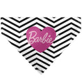 Load image into Gallery viewer, Pet Bandana - BARBIE Script Heart Chevron White/Black/Pinks