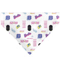 Load image into Gallery viewer, Pet Bandana - BARBIE ENJOY TODAY Text and Icons Collage White/Pinks/Blues