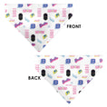 Load image into Gallery viewer, Pet Bandana - BARBIE ENJOY TODAY Text and Icons Collage White/Pinks/Blues