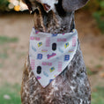 Load image into Gallery viewer, Pet Bandana - BARBIE ENJOY TODAY Text and Icons Collage White/Pinks/Blues