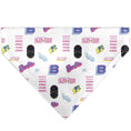 Load image into Gallery viewer, Pet Bandana - BARBIE ENJOY TODAY Text and Icons Collage White/Pinks/Blues