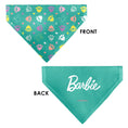 Load image into Gallery viewer, Pet Bandana - BARBIE Paw Print Icons and Script Blue/Multi Pastel