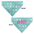 Load image into Gallery viewer, Pet Bandana - BARBIE Bold Text Paw Print Icons Blues/Pinks/White