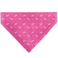 Load image into Gallery viewer, Pet Bandana - BARBIE Script and Palm Tree Icon Pink/White/Orange