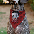 Load image into Gallery viewer, Pet Bandana - Bandana BETTY BOOP Face and Text Polka Dot Reds/Black/White