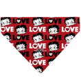 Load image into Gallery viewer, Pet Bandana - Betty Boop LOVE Text and Face Red/Black/White