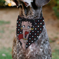 Load image into Gallery viewer, Pet Bandana - Betty Boop Hands on Knees Pose Heart Polka Dot Black/Red/White