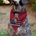 Load image into Gallery viewer, Pet Bandana - Betty Boops Americana Stars and Stripes Pose Reds/White/Blue