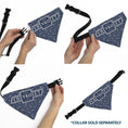 Load image into Gallery viewer, Pet Bandana - CHEVROLET 1940 Bowtie Text Logo Paisley Blue/White