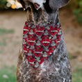 Load image into Gallery viewer, Pet Bandana - Coca-Cola Santa Claus Holiday Poses Stacked Red