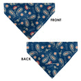 Load image into Gallery viewer, Pet Bandana - COCA-COLA Paisley Bottle Icons Scattered Blues/White/Red