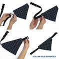 Load image into Gallery viewer, Pet Bandana - COCA-COLA Script Collage Navy/Light Blue