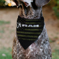 Load image into Gallery viewer, Pet Bandana - RAM Americana Stars and Stripes Weathered Black/Brown/White