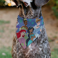Load image into Gallery viewer, Pet Bandana - Disney Five Princesses Group Pose and Flowers Blues