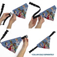 Load image into Gallery viewer, Pet Bandana - Disney Five Princesses Group Pose and Flowers Blues