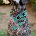 Load image into Gallery viewer, Pet Bandana - SCRUMP Text and Pose Light Blue