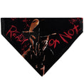 Load image into Gallery viewer, Pet Bandana - A Nightmare on Elm Street Freddy READY OR NOT HERE I COME Pose Black/Red