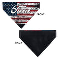 Load image into Gallery viewer, Pet Bandana - FORD Script Americana Stars and Stripes Weathered Red/White/Blue