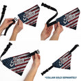 Load image into Gallery viewer, Pet Bandana - FORD Script Americana Stars and Stripes Weathered Red/White/Blue
