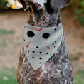 Load image into Gallery viewer, Pet Bandana - FRIDAY THE 13TH Hockey Mask Close-Up White/Black/Red