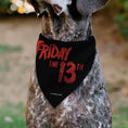 Load image into Gallery viewer, Pet Bandana - FRIDAY THE 13TH Jason Pose and Title Logo Black/Red