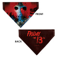Load image into Gallery viewer, Pet Bandana - FRIDAY THE 13TH Jason Hockey Mask Cityscape and Title Logo Black/Red