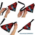 Load image into Gallery viewer, Pet Bandana - FRIDAY THE 13TH Jason Hockey Mask Cityscape and Title Logo Black/Red