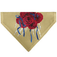 Load image into Gallery viewer, Pet Bandana - GRATEFUL DEAD THE OTHER ONE Roses and Text Tan/Blue/Red
