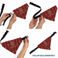 Load image into Gallery viewer, Pet Bandana - HOGWARTS WEASLEY Monogram Icons Red/White