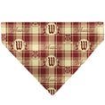 Load image into Gallery viewer, Pet Bandana - Harry Potter WEASLEY Family House Crest Plaid Beige/Burgundy