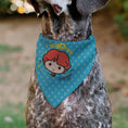Load image into Gallery viewer, Pet Bandana - Chibi Harry Potter ENGORGIO CHARM Pose Polka Dot Blues