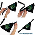 Load image into Gallery viewer, Pet Bandana - Chibi Voldemort MASTER OF THE DARK ARTS Pose Black/Greens/Blues