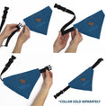Load image into Gallery viewer, Pet Bandana - Harry Potter RAVENCLAW Traits Banner and Icons Blues/Yellow