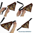 Load image into Gallery viewer, Pet Bandana - COCOA PEBBLES Fred Flintstone and Barney Rubble Cereal Box Print and Vivid Cereal Brown