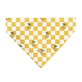 Load image into Gallery viewer, Pet Bandana - Peanuts Woodstock Pose Checker Yellow/White