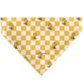 Load image into Gallery viewer, Pet Bandana - Peanuts Woodstock Pose Checker Yellow/White