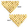 Load image into Gallery viewer, Pet Bandana - Peanuts Woodstock Pose Checker Yellow/White