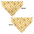 Load image into Gallery viewer, Pet Bandana - Peanuts Woodstock Pose Checker Yellow/White