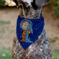 Load image into Gallery viewer, Pet Bandana - Peanuts Astronaut Linus Security Blanket Space Pose Blue