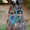 Load image into Gallery viewer, Pet Bandana - The Powerpuff Girls Flight Pose Pinks/Blues/Greens