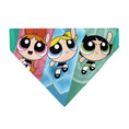 Load image into Gallery viewer, Pet Bandana - The Powerpuff Girls Flight Pose Pinks/Blues/Greens