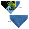 Load image into Gallery viewer, Pet Bandana - Star Wars JEDI Text and Yoda Lightsaber Pop Art Pose Black/Blues