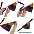 Load image into Gallery viewer, Pet Bandana - Star Wars VADER Text and Pop Art Pose Red/Orange/Black
